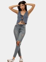 Denim Tie-Front Crop Top - Image 6
