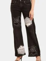 Bandana Panel Reworked Levi’s Jeans & Sleeveless Knit Panel Top Co-Ord Set - Image 11