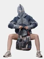 Reworked Double Hood Denim Jacket - Image 9