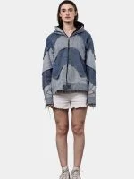 Reworked Double Hood Denim Jacket - Image 7