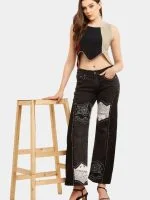 Bandana Panel Reworked Levi’s Jeans & Sleeveless Knit Panel Top Co-Ord Set - Image 7