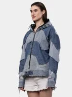 Reworked Double Hood Denim Jacket - Image 6