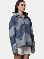 Reworked Double Hood Denim Jacket - Image 5