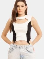 Reworked Bandana Panel Wrangler Jeans & Cut-Out Sleeveless Knit Top - Image 9