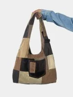 Canvas & Corduroy Patchwork Tote Bag