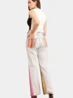 Reworked Bandana Panel Wrangler Jeans & Cut-Out Sleeveless Knit Top - Image 4