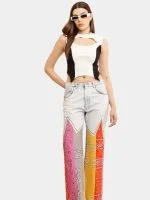 Reworked Bandana Panel Wrangler Jeans & Cut-Out Sleeveless Knit Top - Image 11