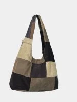 Canvas & Corduroy Patchwork Tote Bag - Image 4