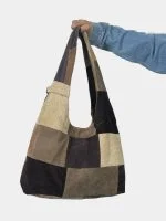 Canvas & Corduroy Patchwork Tote Bag - Image 2