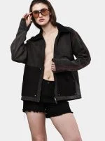 Reworked Carhartt Double Knee Patch Denim Jacket – Black Denim Jacket with Red Stitch Detailing - Image 16