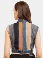 Multicolour Reworked Denim Jacket Top - Image 3