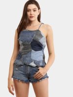 The Sustainable Backless Pocket Top – Recycled Denim Statement