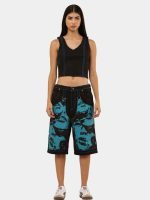 Blue Face Print Reworked Vintage Denim Jorts - Image 10