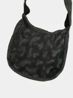 Raw Cut Patchwork Black Tote Bag - Image 8