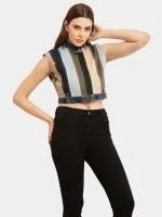 Multicolour Reworked Denim Jacket Top - Image 13