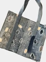 Japanese Boro Style Denim Patchwork Tote Bag - Image 2