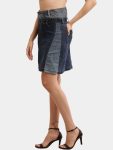 Two-Tone Reworked Denim Skirt – Upcycled Patchwork