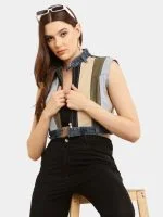 Multicolour Reworked Denim Jacket Top