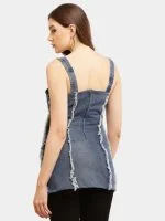 Reworked Wrangler Denim Micro Mini Dress - Image 11
