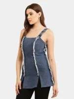 Reworked Wrangler Denim Micro Mini Dress - Image 4