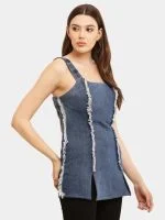 Reworked Wrangler Denim Micro Mini Dress - Image 6