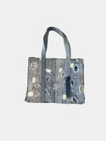 Japanese Boro Style Denim Patchwork Tote Bag - Image 5