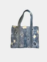Japanese Boro Style Denim Patchwork Tote Bag