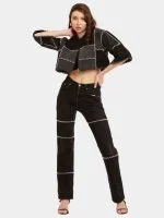 Fagoting Stitch Denim Co-Ord Set