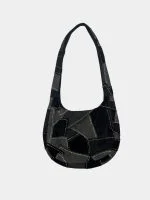 Mixed Denim Patchwork Tote Bag