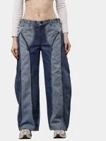 Reworked Duo-Tone Denim Pants from Vintage Oversized Jeans - Image 2