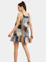 Vintage Abstract Patchwork Dress - Image 4