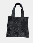 Eco-Noir Abstract Patchwork Denim Tote Bag