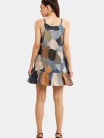 Vintage Abstract Patchwork Dress - Image 9