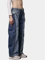Reworked Duo-Tone Denim Pants from Vintage Oversized Jeans - Image 12
