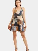 Vintage Abstract Patchwork Dress - Image 6
