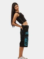 Blue Face Print Reworked Vintage Denim Jorts - Image 9