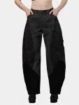 Duo Tone Black Pants with Side & Back Pocket Details