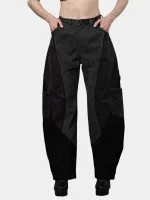 Duo Tone Black Pants with Side & Back Pocket Details - Image 4