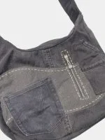 Reworked Vintage Denim Shoulder Bag – Patchwork Utility Style (Upcycled) - Image 3