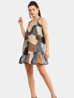 Vintage Abstract Patchwork Dress - Image 8
