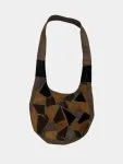 Earth-Tone Patchwork Vintage Fabric Tote Bag