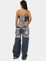 Bleached Denim Co-Ord Set with Silver Foil Detailing - Image 17