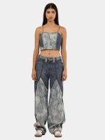 Bleached Denim Co-Ord Set with Silver Foil Detailing - Image 16