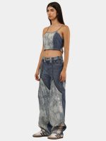Bleached Denim Co-Ord Set with Silver Foil Detailing - Image 15
