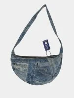 Upcycled Denim Patchwork Hobo Shoulder Bag