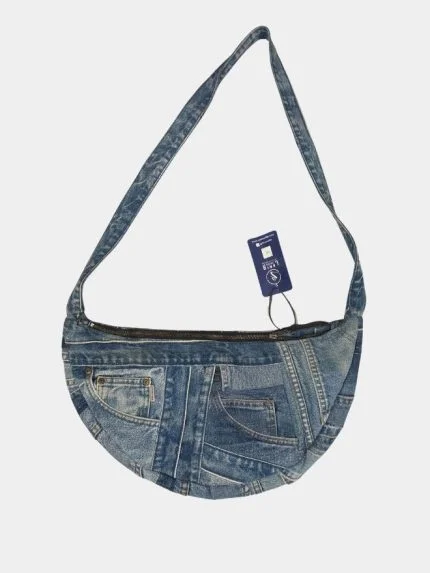 Upcycled Denim Patchwork Hobo Shoulder Bag