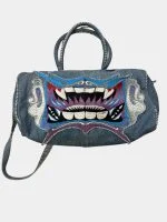 Reworked Denim Monster Duffle Bag – Handcrafted Graphic Piece (One-of-One) - Image 3