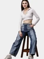 Reworked Duo-Tone Denim Pants from Vintage Oversized Jeans - Image 7