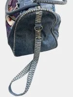 Reworked Denim Monster Duffle Bag – Handcrafted Graphic Piece (One-of-One) - Image 2