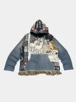 Tapestry & Denim Patchwork Hoodie - Image 15